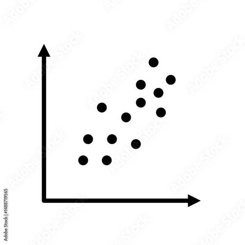 Positive or negative correlation icon