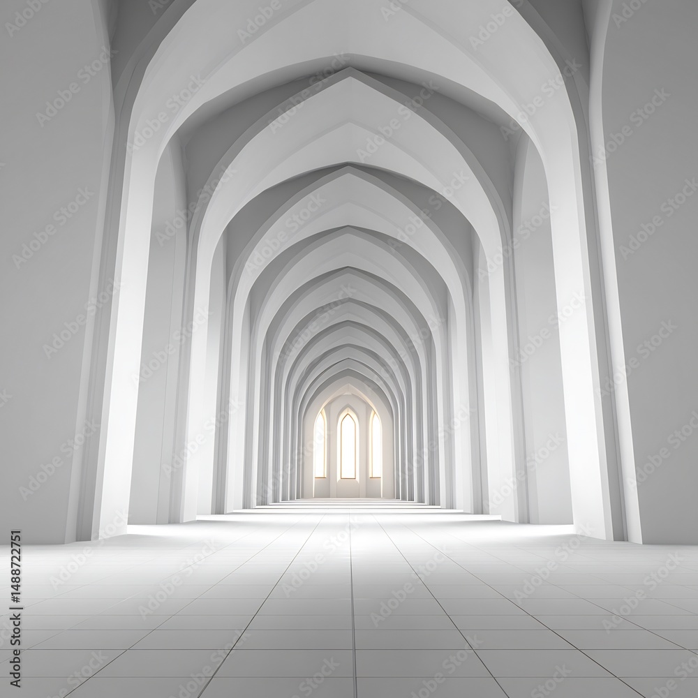 Fototapeta premium Grand Cathedral Interior with Arches