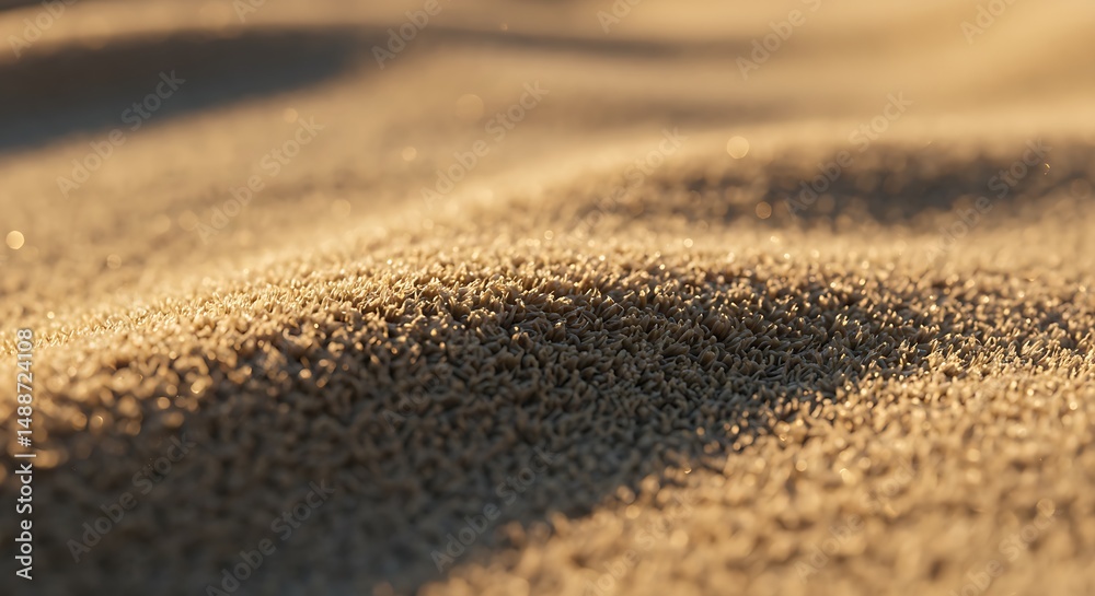 Macro Texture of Desert Sand Dunes Abstract Summer Backdrop Golden Hour Light Nature Background Arid Climate Detail Fine Grains Ground