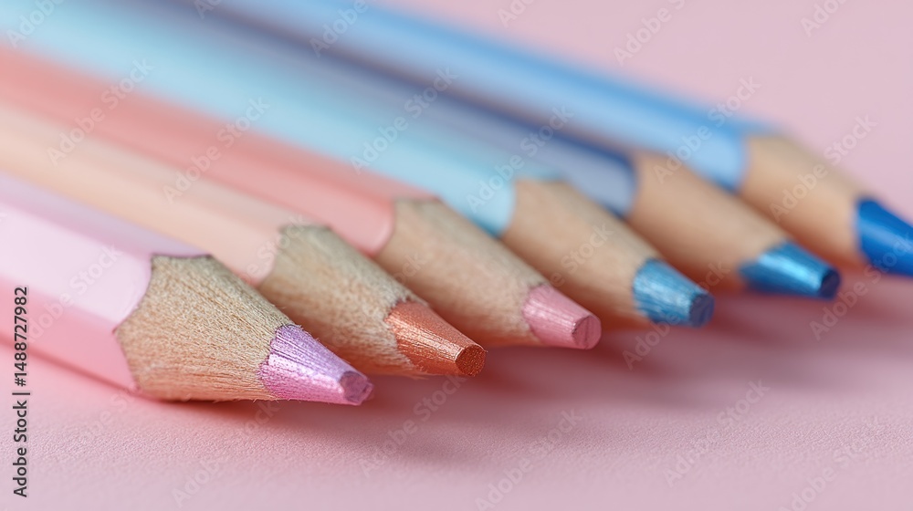 Fototapeta premium Pastel colored pencils close-up