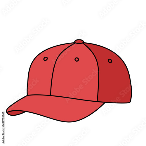 Red baseball cap on white background