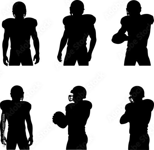 American Football Player Silhouettes