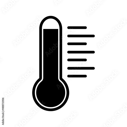 Thermometer - a medical device for measuring temperature flat vector icon for apps and websites