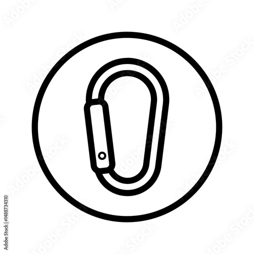 Carabiner icon. climbing tool icon. carabiner logo icon