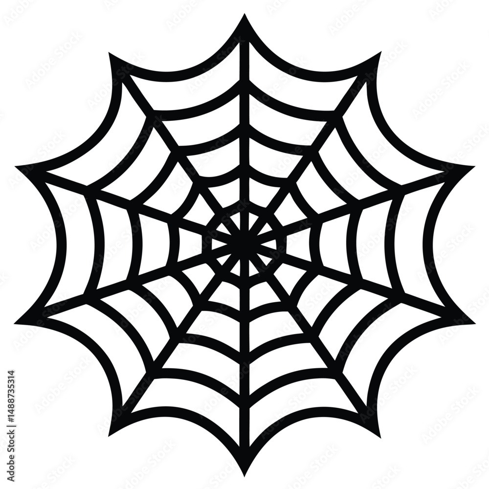 Fototapeta premium -fine-line-ornamental-spider-web-illustration----.eps