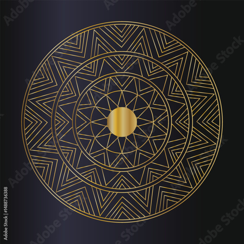 Black & Gold Ornamental Mandala Background