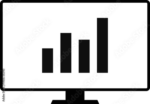 TV Monitor screen with chart icon.. Smart tv symbol. Computer monitor icons. Television sign