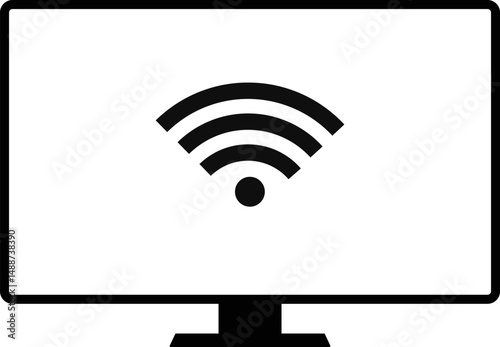 TV Monitor screen wifi icon. Smart tv symbol. Computer monitor icons. Television sign

