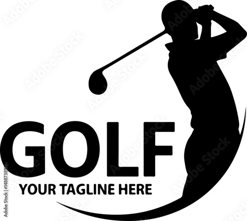 Golfer man Silhouette Vector