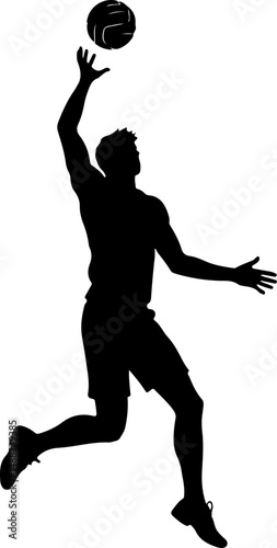  Volleyball Player Spiking Vector