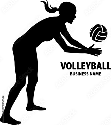  Volleyball Player Spiking Vector
