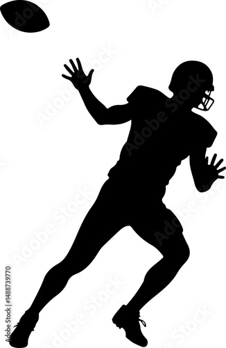American Football Defensive End Vector Silhouette