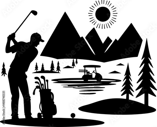 Hockey Face Off Silhouette Vector