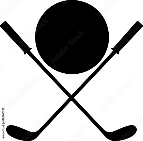 Hockey Face Off Silhouette Vector