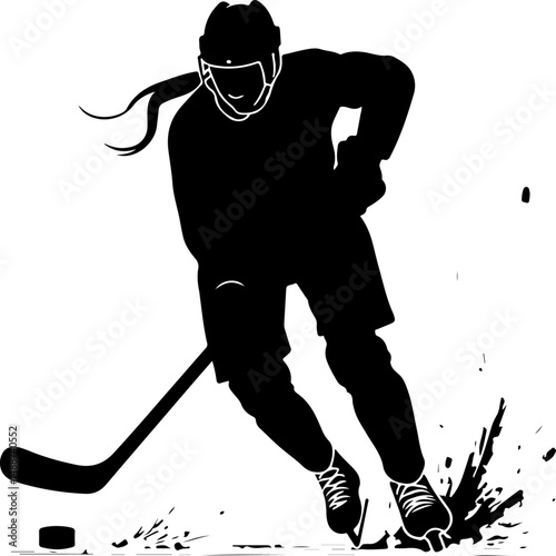 Hockey Face Off Silhouette Vector