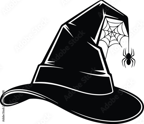 Halloween Witch Hat Silhouette Set – Spooky Cap Vector Collection Black Halloween Hat Icons | Witch Cap Silhouettes for October Designs