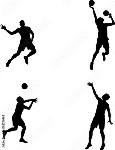 Volleyball Player Spiking Vector