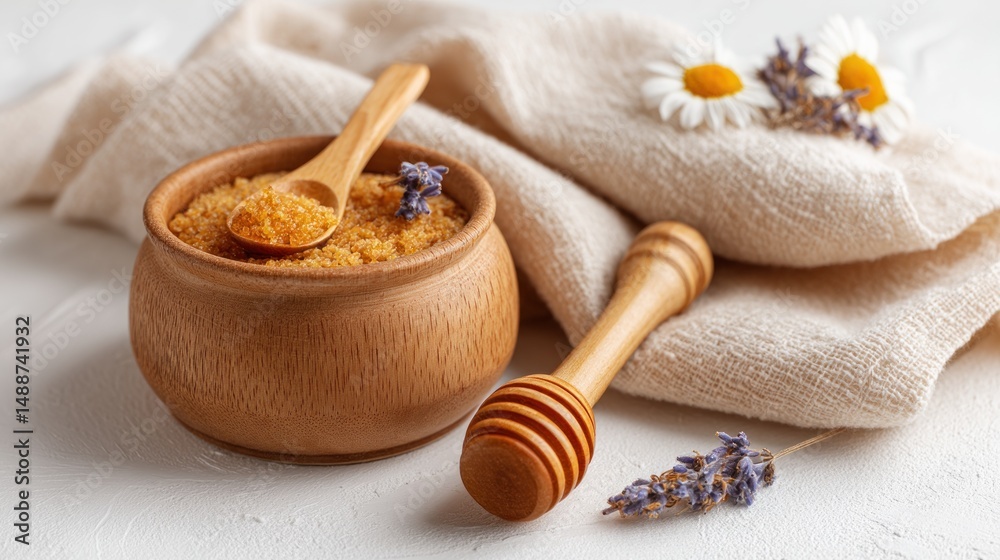 Natural sugar scrub with lavender and honey Natural sugar scrub with lavender and honey