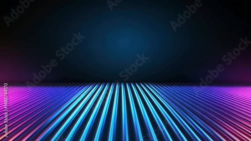 Neon Lines Abstract Background: Futuristic Synthwave Glow