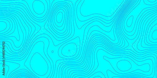 Blue wave paper curved reliefs topographic map contours line abstract texture background, seamless ornament design geographic line map landscape geodesy mountain relief topographic map background.
