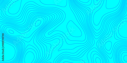 Blue wave paper curved reliefs topographic map contours line abstract texture background, seamless ornament design geographic line map landscape geodesy mountain relief topographic map background.