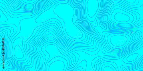 Blue wave paper curved reliefs topographic map contours line abstract texture background, seamless ornament design geographic line map landscape geodesy mountain relief topographic map background.