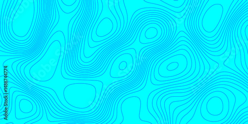Blue wave paper curved reliefs topographic map contours line abstract texture background, seamless ornament design geographic line map landscape geodesy mountain relief topographic map background.
