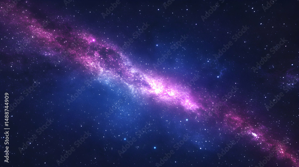 Naklejka premium Stunning Cosmic Scene with Vibrant Colors and Starry Background