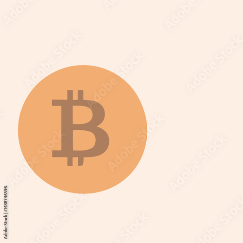 Bitcoin cryptocurrency symbol in a minimalistic design for digital financial concepts