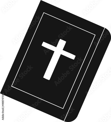Holy Bible with Cross Silhouette