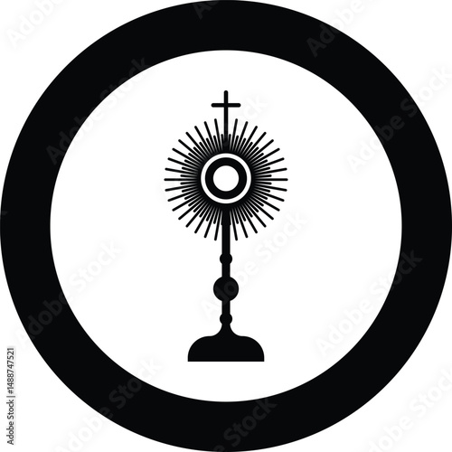 Monstrance Silhouette for Eucharistic Adoration in Circle
