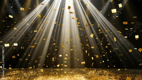 Golden Confetti Celebration: A Dazzling Display of Festive Joy and Triumph