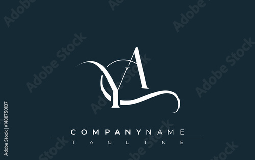 Initial YA Logo Design Vector. Elegant Monogram Logo Design with Decorative Elements and Typography