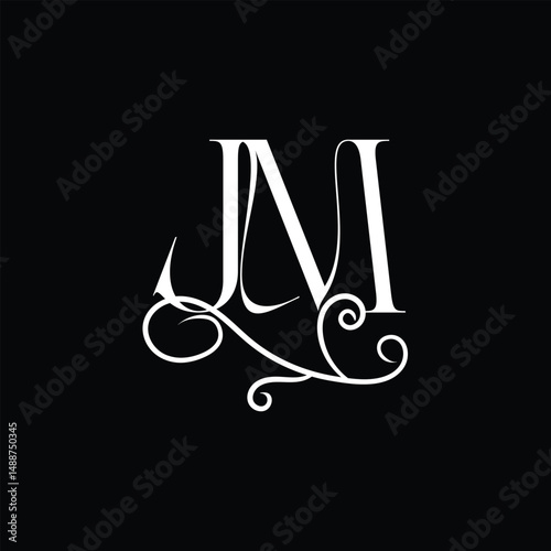 Initial letter JM logo design