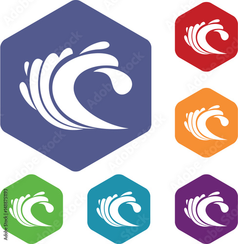 Wave icons set