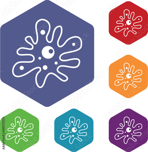 Amoeba icons set