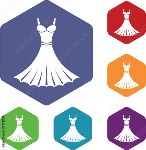 Dress icons set