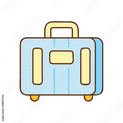 Suitcase icon on transparent background