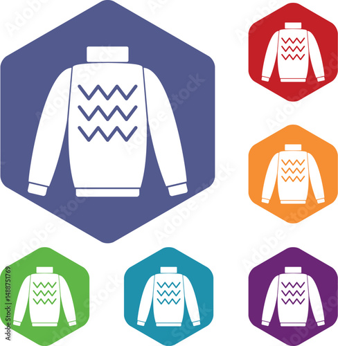 Pullover icons set