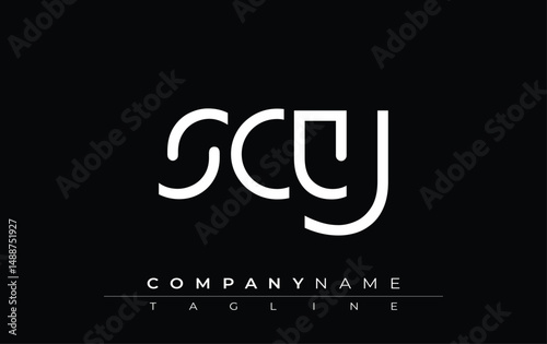SCY abstract letter design. Modern Business Logo Design With Abstract Typography and Contemporary Style