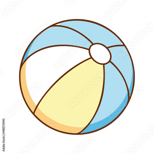 Beach ball icon on transparent background