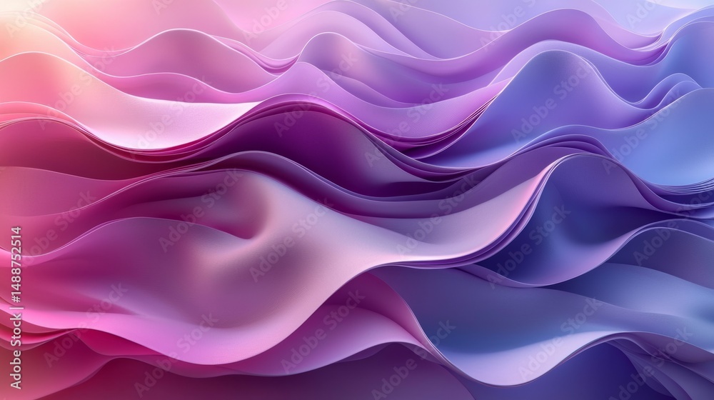 Obraz premium A gentle abstract composition with overlapping circles and smooth gradients in light lavender, offering a peaceful and modern feel