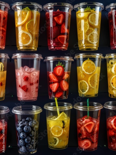 Colorful Pickled Food Jars photo