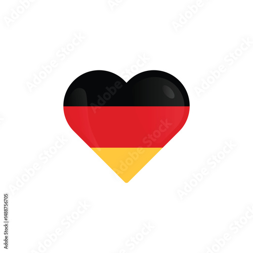 Heart Shaped Germany Flag Icon Vector Design. Free Download Heart Shaped Germany Flag Icon Vector Design. - GFXLoad
