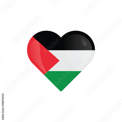 Heart Shaped Palestine Flag Icon Vector Design. Free Download Heart Shaped Palestine Flag Icon Vector Design. - GFXLoad
