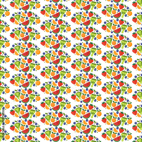 seamless pattern with colorful fruits