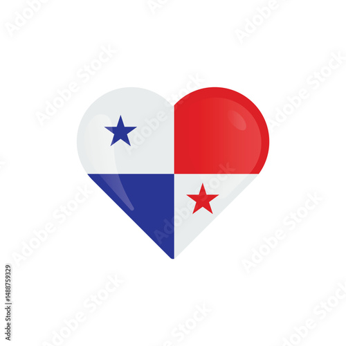Free Download Heart Shaped Panama Flag Icon Vector Design. - GFXLoad