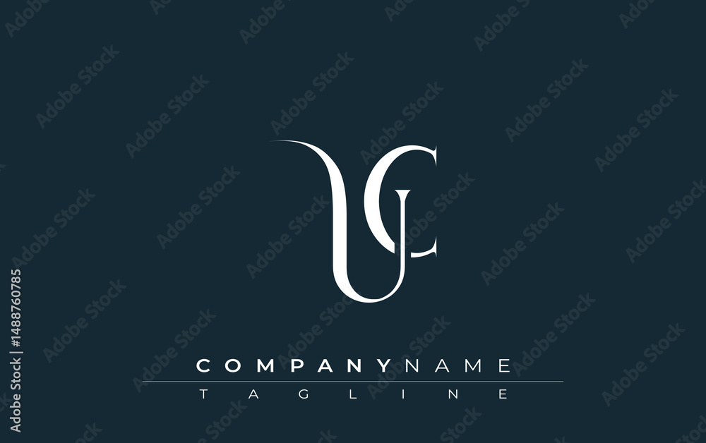 Fototapeta premium Initial UC Logo Design Vector. Elegant Monogram Logo Design with Decorative Elements and Typography