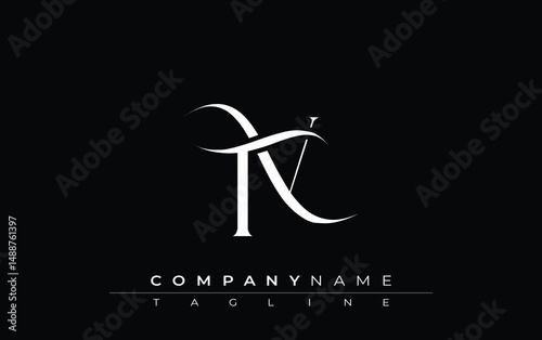 Initial TV Logo Design Vector. Elegant Monogram Logo Design with Decorative Elements and Typography
