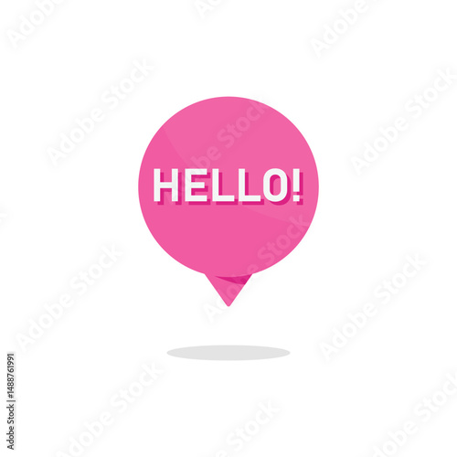 Hello Speech Bubble Icon Vector Design.